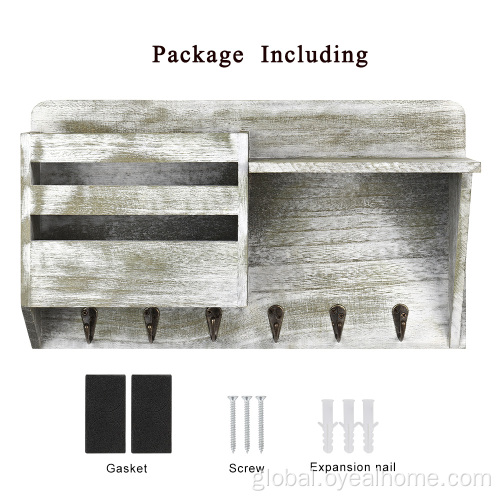 Wall Mounted Outfit Rack Mail Organizer Wall Mount with Key Hooks Factory